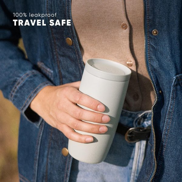 Simple Modern Travel Coffee Mug Tumbler with 360° Lid | Ceramic-Lined Insulated Stainless Steel Cold Brew Iced Coffee Cup Thermos | Gift for Women Men Her Him | Voyager Signature | 16oz | Almond Birch - Image 8
