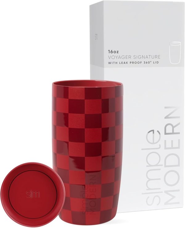Simple Modern Travel Coffee Mug Tumbler with 360° Lid | Ceramic-Lined Insulated Stainless Steel Cold Brew Iced Coffee Cup Thermos | Gift for Women Men Her Him | Voyager Signature | 16oz | Almond Birch - Image 56