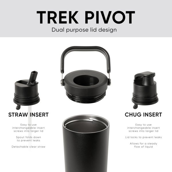 Simple Modern Trek Pivot | 40oz Flip Straw Tumbler with Handle | Water Bottle & Boot | Interchangeable Straw & Chug Lids | Insulated Stainless Steel Jug | Gym Sports Outdoors | Almond Birch - Image 2