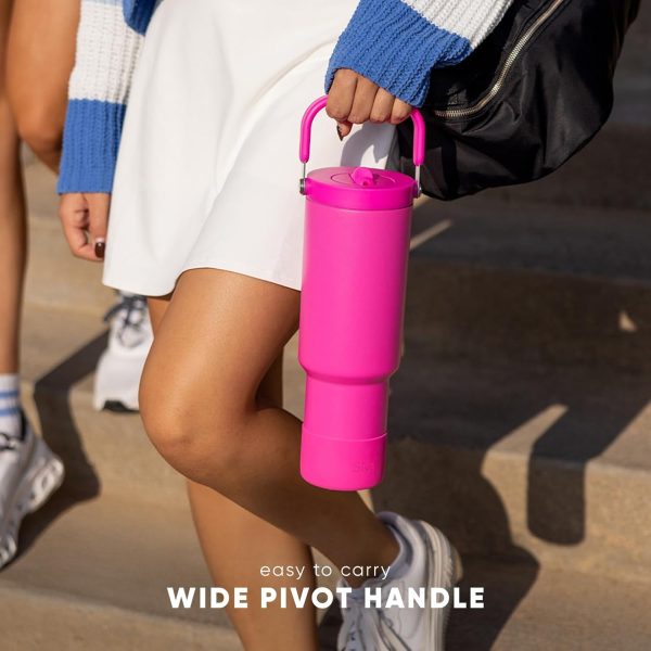 Simple Modern Trek Pivot | 40oz Flip Straw Tumbler with Handle | Water Bottle & Boot | Interchangeable Straw & Chug Lids | Insulated Stainless Steel Jug | Gym Sports Outdoors | Almond Birch - Image 7