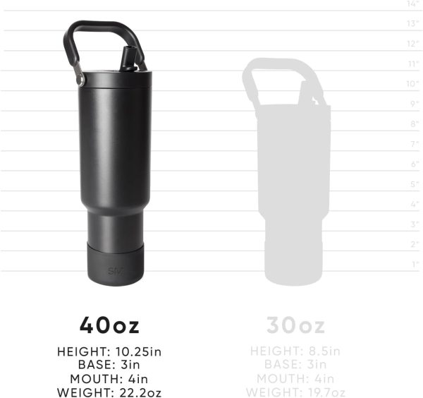 Simple Modern Trek Pivot | 40oz Flip Straw Tumbler with Handle | Water Bottle & Boot | Interchangeable Straw & Chug Lids | Insulated Stainless Steel Jug | Gym Sports Outdoors | Almond Birch - Image 8