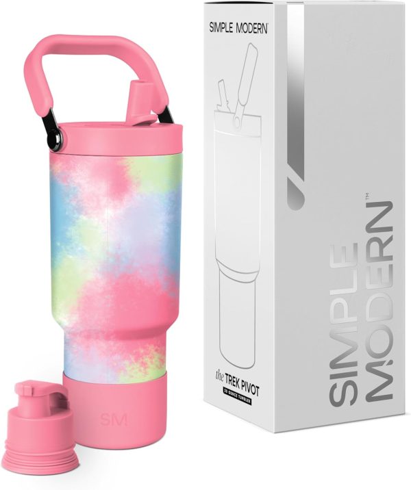 Simple Modern Trek Pivot | 40oz Flip Straw Tumbler with Handle | Water Bottle & Boot | Interchangeable Straw & Chug Lids | Insulated Stainless Steel Jug | Gym Sports Outdoors | Almond Birch - Image 13
