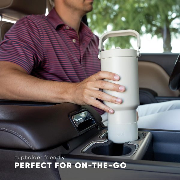 Simple Modern Trek Pivot | 40oz Flip Straw Tumbler with Handle | Water Bottle & Boot | Interchangeable Straw & Chug Lids | Insulated Stainless Steel Jug | Gym Sports Outdoors | Almond Birch - Image 14