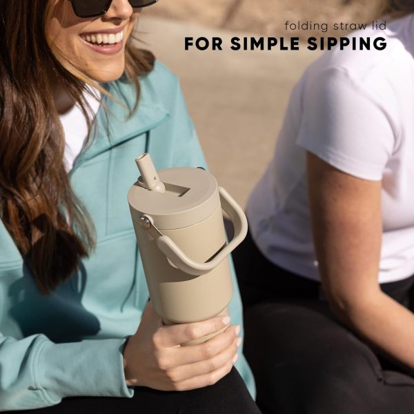 Simple Modern Trek Pivot | 40oz Flip Straw Tumbler with Handle | Water Bottle & Boot | Interchangeable Straw & Chug Lids | Insulated Stainless Steel Jug | Gym Sports Outdoors | Almond Birch - Image 15