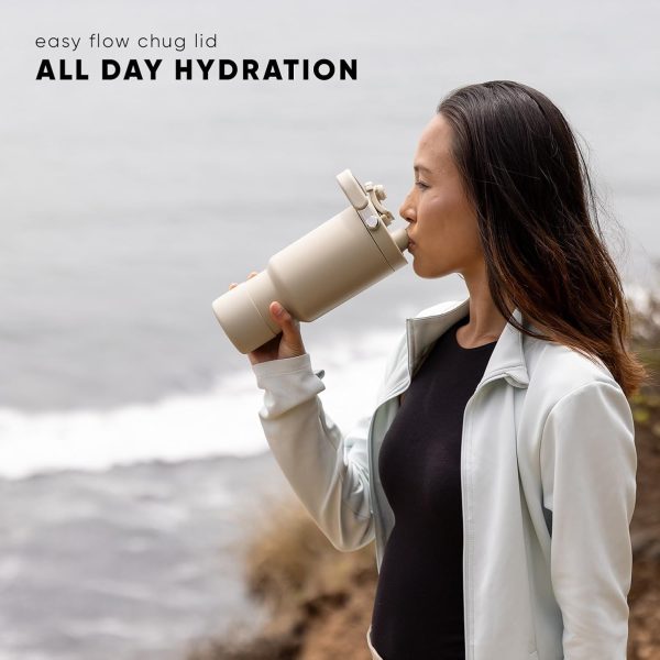 Simple Modern Trek Pivot | 40oz Flip Straw Tumbler with Handle | Water Bottle & Boot | Interchangeable Straw & Chug Lids | Insulated Stainless Steel Jug | Gym Sports Outdoors | Almond Birch - Image 16