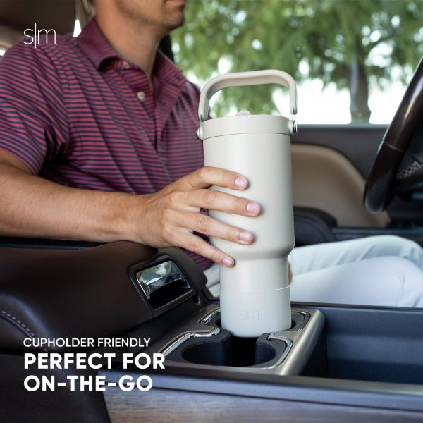 Simple Modern Trek Pivot | 40oz Flip Straw Tumbler with Handle | Water Bottle & Boot | Interchangeable Straw & Chug Lids | Insulated Stainless Steel Jug | Gym Sports Outdoors | Almond Birch - Image 21
