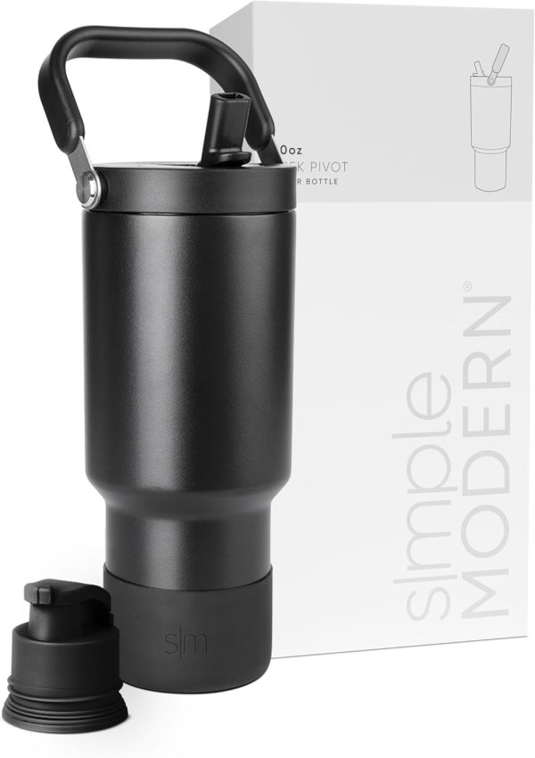 Simple Modern Trek Pivot | 40oz Flip Straw Tumbler with Handle | Water Bottle & Boot | Interchangeable Straw & Chug Lids | Insulated Stainless Steel Jug | Gym Sports Outdoors | Almond Birch - Image 25