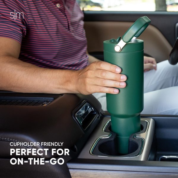 Simple Modern Trek Pivot | 40oz Flip Straw Tumbler with Handle | Water Bottle & Boot | Interchangeable Straw & Chug Lids | Insulated Stainless Steel Jug | Gym Sports Outdoors | Almond Birch - Image 56