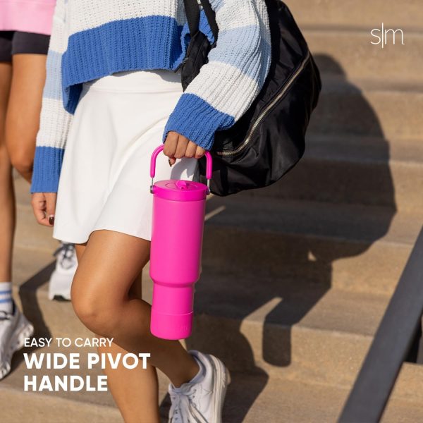 Simple Modern Trek Pivot | 40oz Flip Straw Tumbler with Handle | Water Bottle & Boot | Interchangeable Straw & Chug Lids | Insulated Stainless Steel Jug | Gym Sports Outdoors | Almond Birch - Image 58