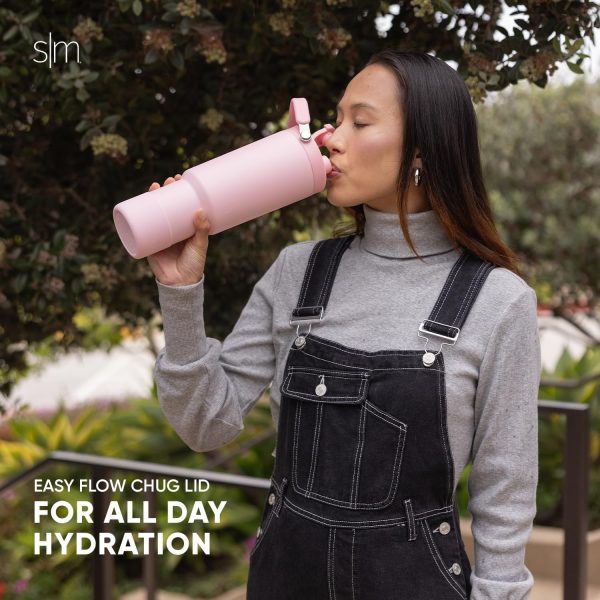 Simple Modern Trek Pivot | 40oz Flip Straw Tumbler with Handle | Water Bottle & Boot | Interchangeable Straw & Chug Lids | Insulated Stainless Steel Jug | Gym Sports Outdoors | Almond Birch - Image 59