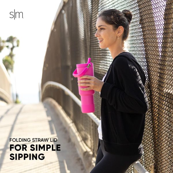 Simple Modern Trek Pivot | 40oz Flip Straw Tumbler with Handle | Water Bottle & Boot | Interchangeable Straw & Chug Lids | Insulated Stainless Steel Jug | Gym Sports Outdoors | Almond Birch - Image 60