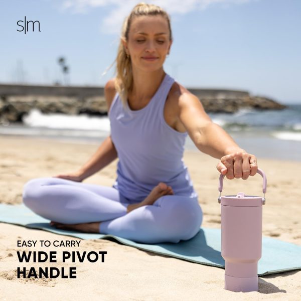 Simple Modern Trek Pivot | 40oz Flip Straw Tumbler with Handle | Water Bottle & Boot | Interchangeable Straw & Chug Lids | Insulated Stainless Steel Jug | Gym Sports Outdoors | Almond Birch - Image 65