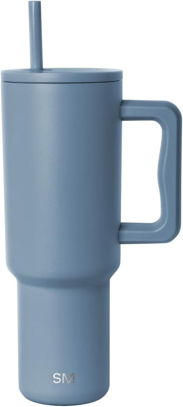 Simple Modern 40 oz Trek Tumbler with Handle and Straw Lid | Cup Holder Friendly Insulated Stainless Steel Travel Mug | Sea Glass Sage - Image 15