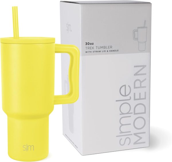 Simple Modern 40 oz Trek Tumbler with Handle and Straw Lid | Cup Holder Friendly Insulated Stainless Steel Travel Mug | Sea Glass Sage - Image 17