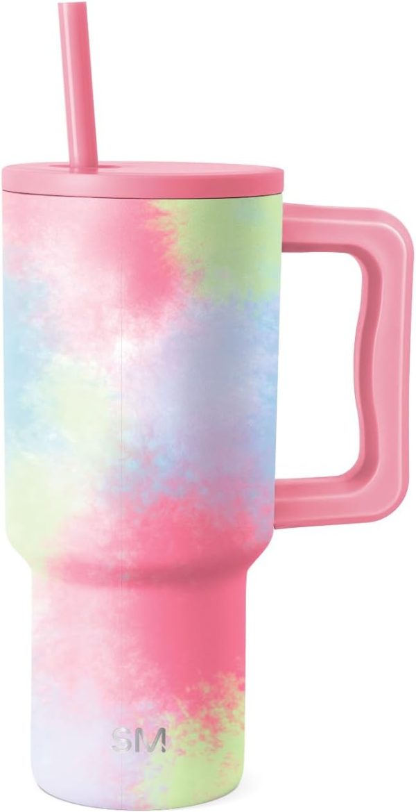 Simple Modern 40 oz Trek Tumbler with Handle and Straw Lid | Cup Holder Friendly Insulated Stainless Steel Travel Mug | Sea Glass Sage - Image 19