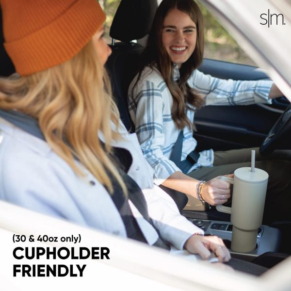 Simple Modern 40 oz Trek Tumbler with Handle and Straw Lid | Cup Holder Friendly Insulated Stainless Steel Travel Mug | Sea Glass Sage - Image 37