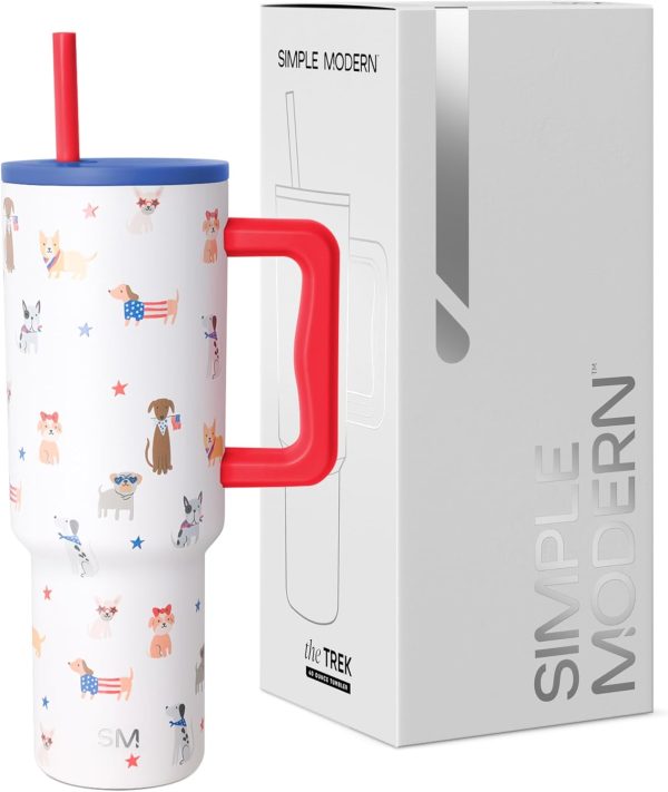 Simple Modern 40 oz Trek Tumbler with Handle and Straw Lid | Cup Holder Friendly Insulated Stainless Steel Travel Mug | Sea Glass Sage - Image 65