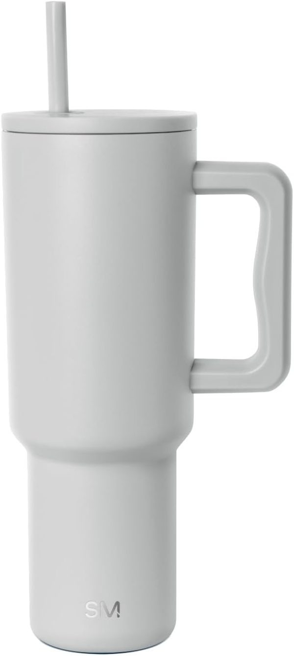 Simple Modern 40 oz Trek Tumbler with Handle and Straw Lid | Cup Holder Friendly Insulated Stainless Steel Travel Mug | Sea Glass Sage - Image 88