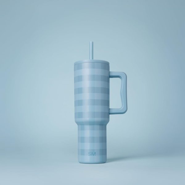 Simple Modern 40 oz Trek Tumbler with Handle and Straw Lid | Cup Holder Friendly Insulated Stainless Steel Travel Mug | Sea Glass Sage - Image 96