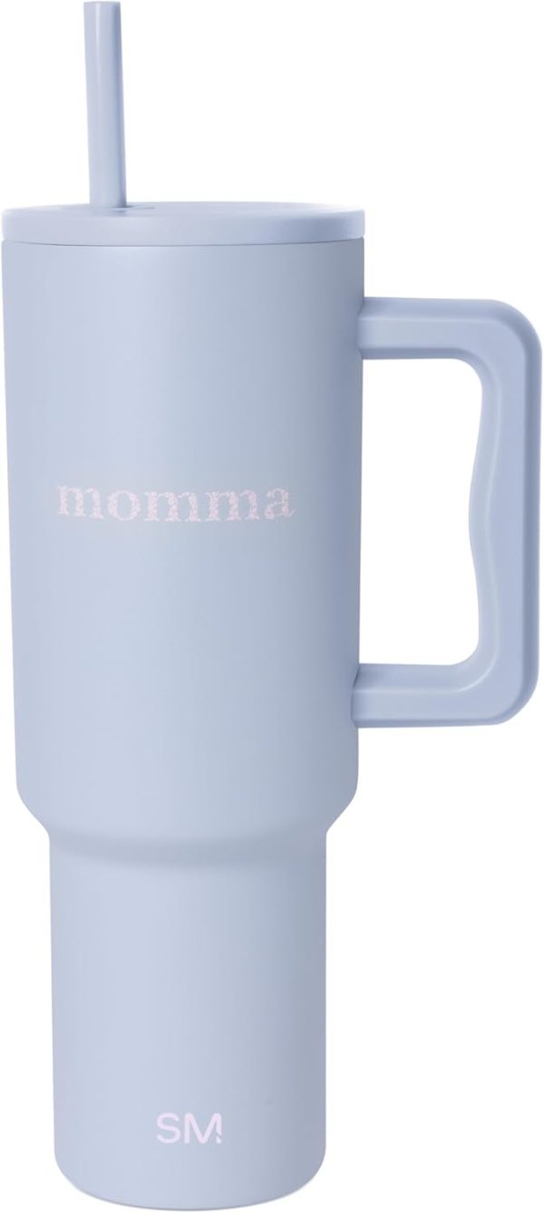 Simple Modern 40 oz Trek Tumbler with Handle and Straw Lid | Cup Holder Friendly Insulated Stainless Steel Travel Mug | Sea Glass Sage - Image 113