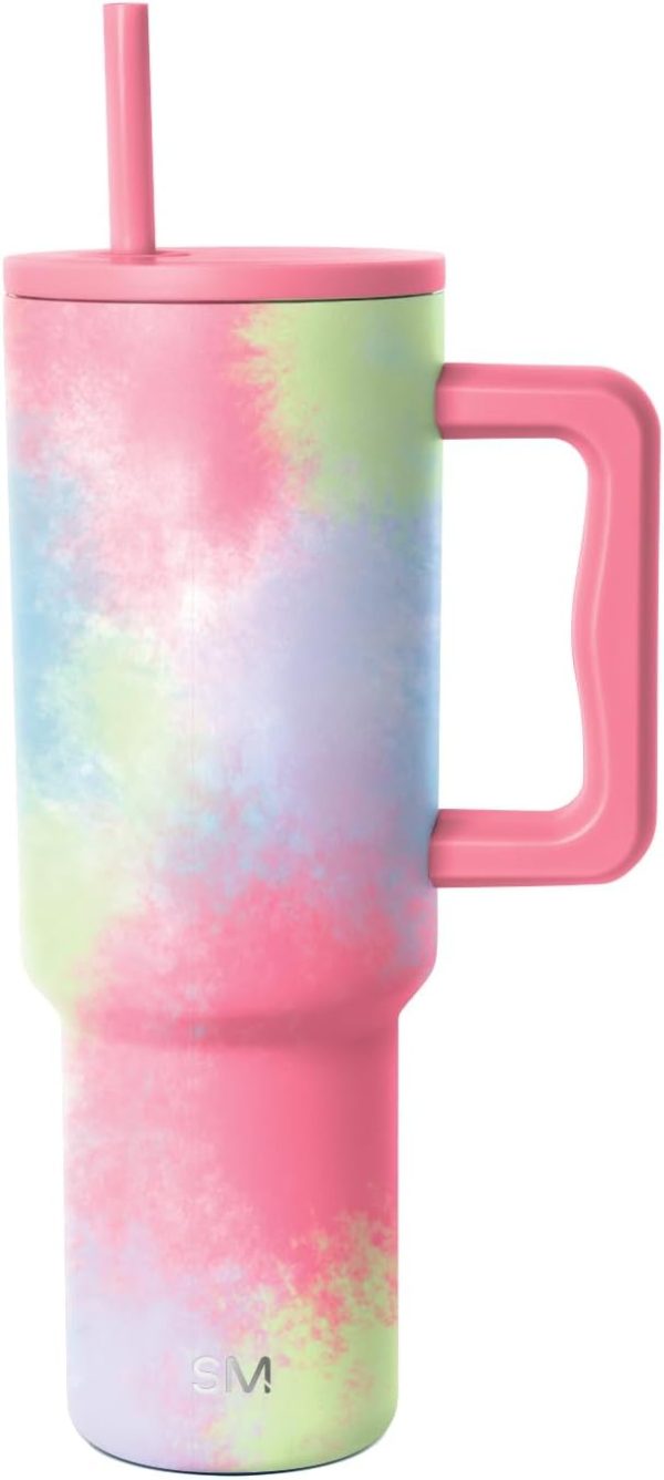 Simple Modern 40 oz Trek Tumbler with Handle and Straw Lid | Cup Holder Friendly Insulated Stainless Steel Travel Mug | Sea Glass Sage - Image 123
