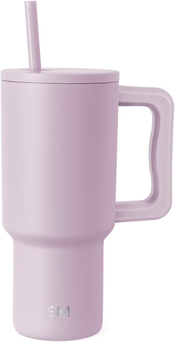 Simple Modern 40 oz Trek Tumbler with Handle and Straw Lid | Cup Holder Friendly Insulated Stainless Steel Travel Mug | Sea Glass Sage - Image 129