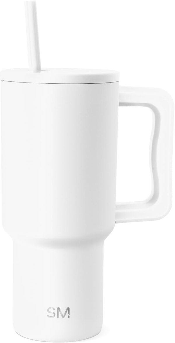 Simple Modern 40 oz Trek Tumbler with Handle and Straw Lid | Cup Holder Friendly Insulated Stainless Steel Travel Mug | Sea Glass Sage - Image 133