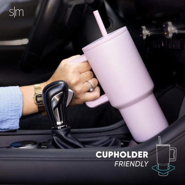 Simple Modern 40 oz Trek Tumbler with Handle and Straw Lid | Cup Holder Friendly Insulated Stainless Steel Travel Mug | Sea Glass Sage - Image 135