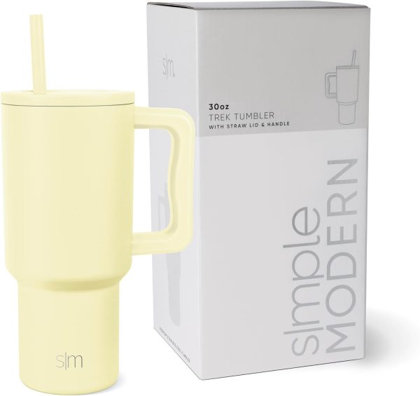 Simple Modern 40 oz Trek Tumbler with Handle and Straw Lid | Cup Holder Friendly Insulated Stainless Steel Travel Mug | Sea Glass Sage - Image 140
