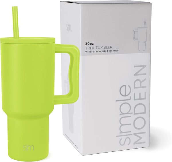 Simple Modern 40 oz Trek Tumbler with Handle and Straw Lid | Cup Holder Friendly Insulated Stainless Steel Travel Mug | Sea Glass Sage - Image 142