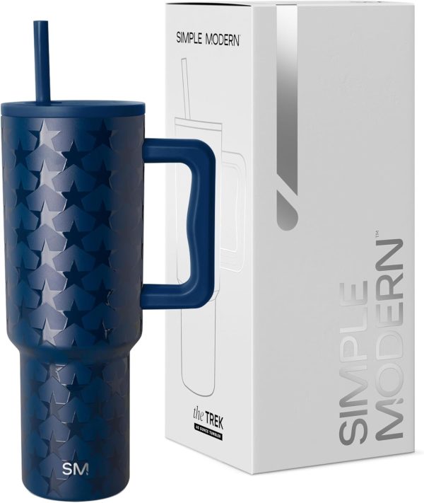 Simple Modern 40 oz Trek Tumbler with Handle and Straw Lid | Cup Holder Friendly Insulated Stainless Steel Travel Mug | Sea Glass Sage - Image 165