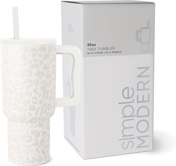 Simple Modern 40 oz Trek Tumbler with Handle and Straw Lid | Cup Holder Friendly Insulated Stainless Steel Travel Mug | Sea Glass Sage - Image 168