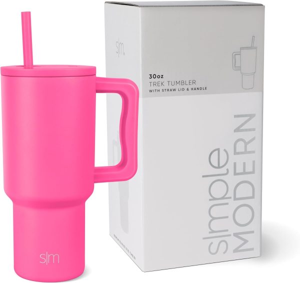 Simple Modern 40 oz Trek Tumbler with Handle and Straw Lid | Cup Holder Friendly Insulated Stainless Steel Travel Mug | Sea Glass Sage - Image 170